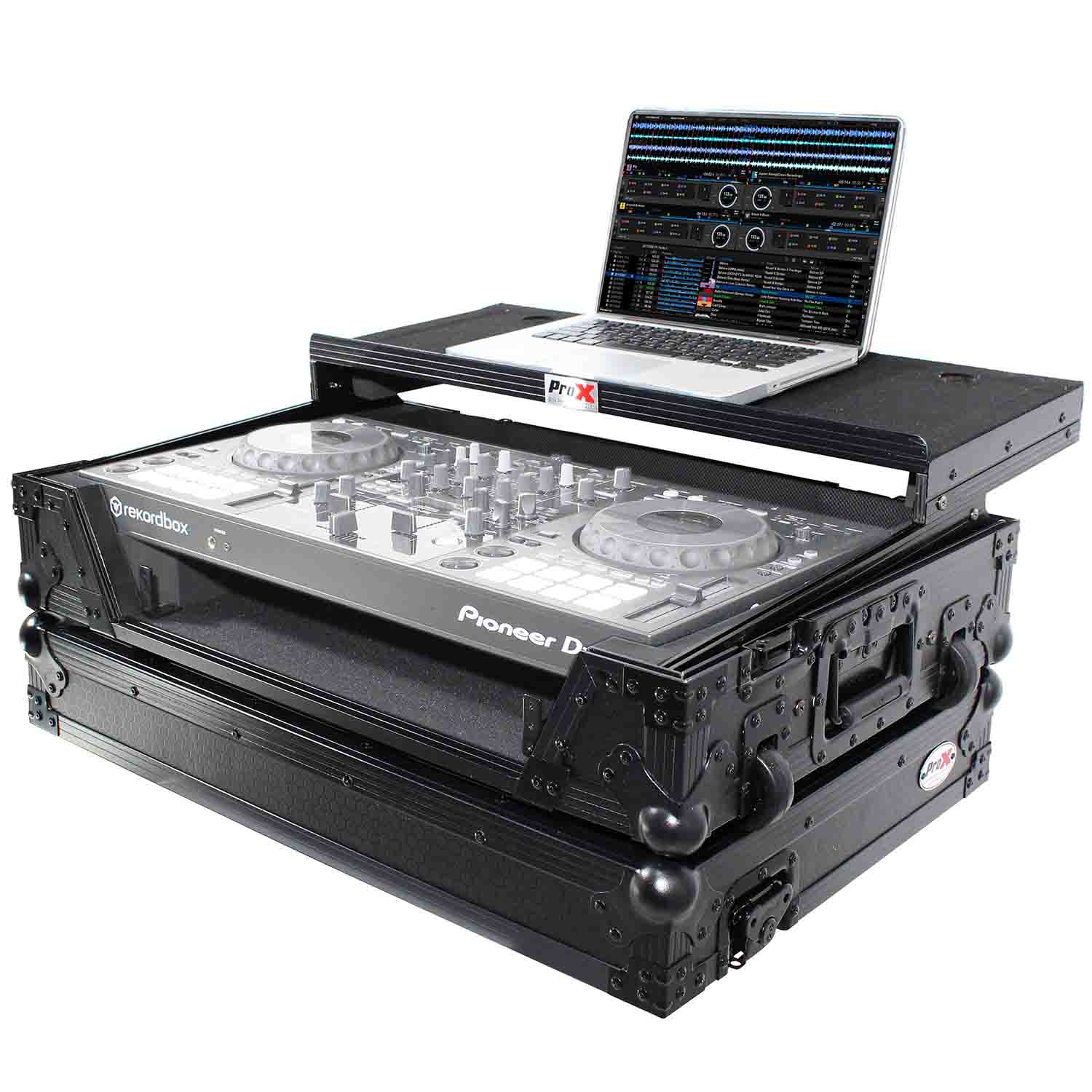 ProX XS-DDJ800 WLTBL DJ Flight Case For Pioneer DDJ-800 DJ Controller - Black on Black - Hollywood DJ