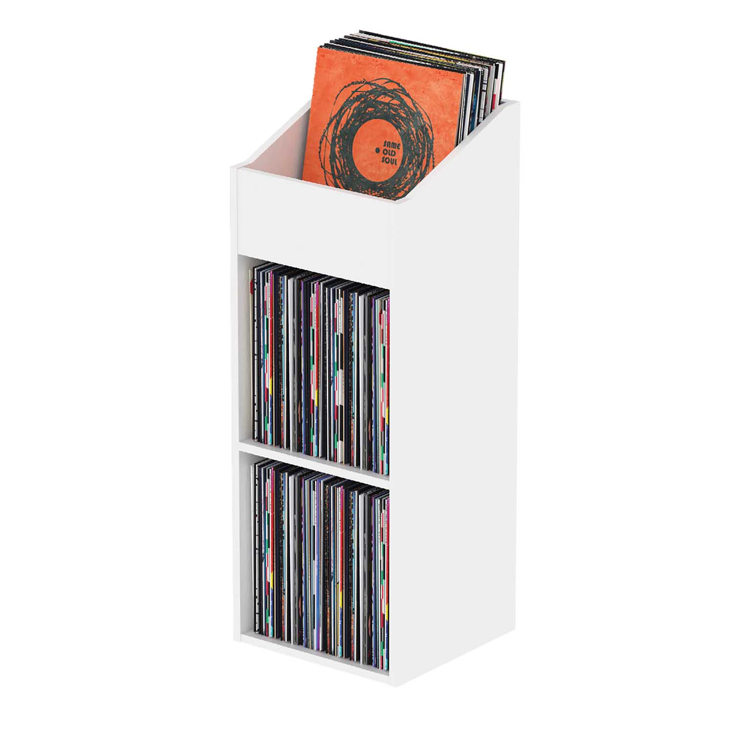 Glorious Record Rack 330 with 2-Piece Layout - White - Hollywood DJ