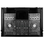 Odyssey FZGSPRIME4W2BL Denon Prime 4 Black Flight Case with Patented Glide Laptop Platform and 2U Rack Space - Hollywood DJ