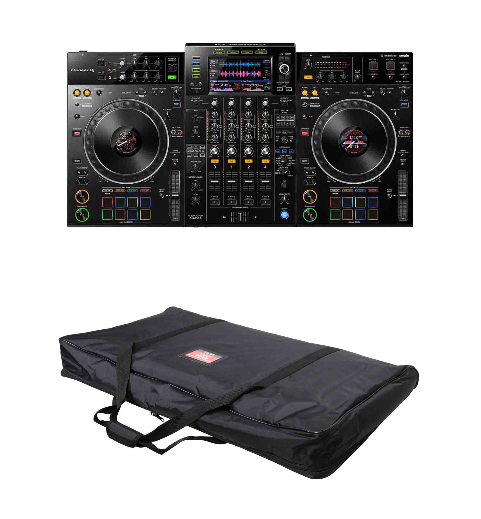 Pioneer DJ XDJ-XZ, All-In-One DJ Controller System Package with ProX Bag - Hollywood DJ