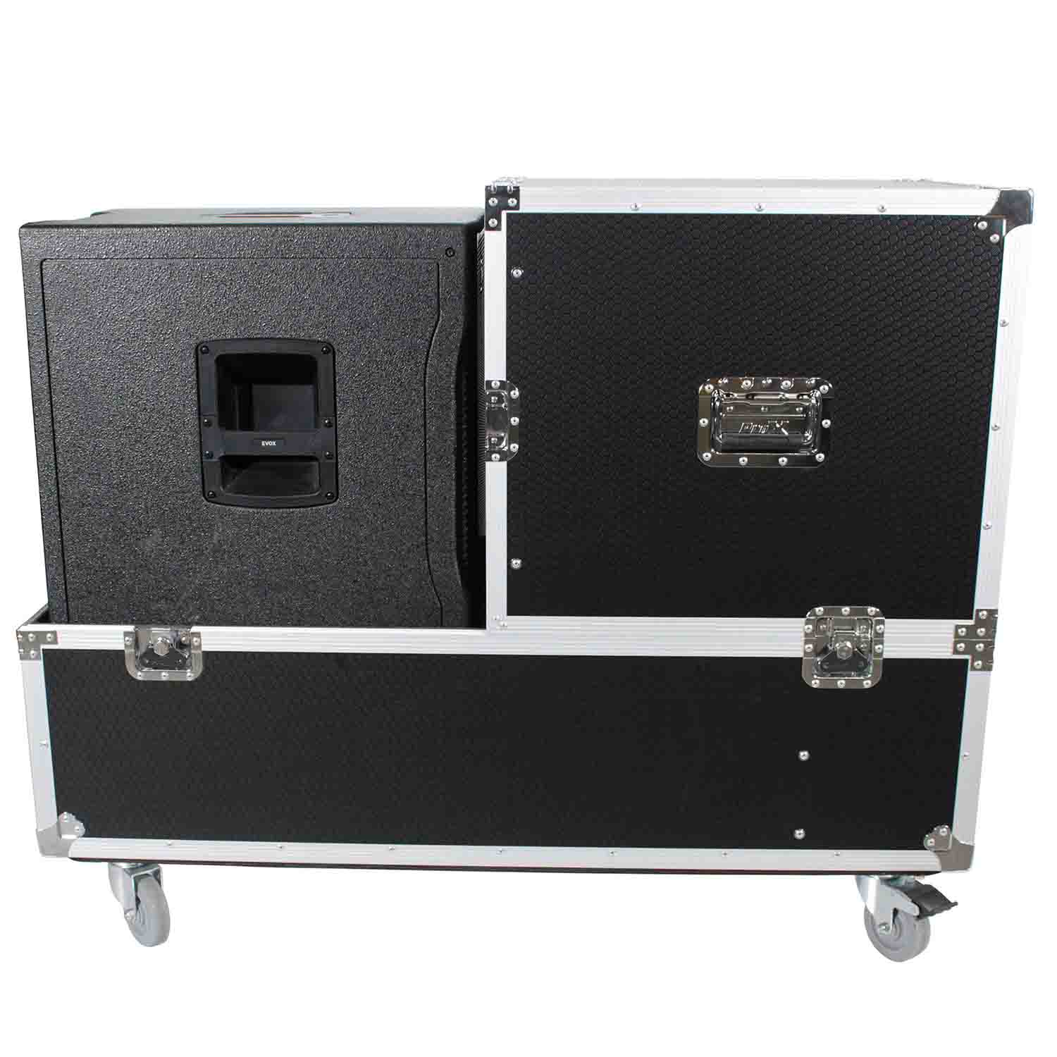 ProX X-RCF-EVOX12X2W ATA Flight Case for 2 RCF EVOX 12 Array Speakers with Wheels - Hollywood DJ