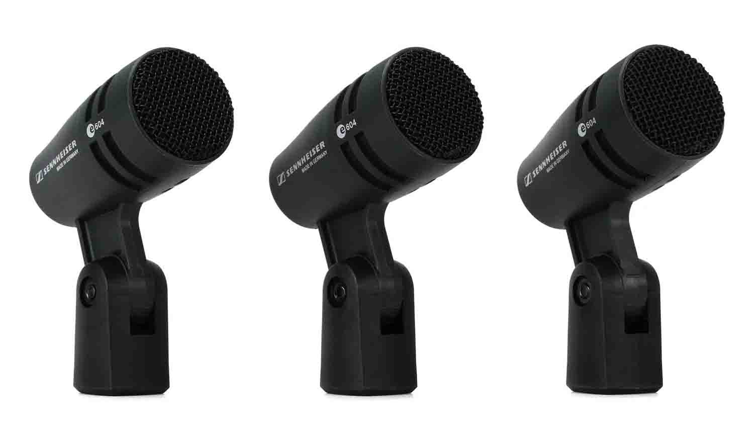 Sennheiser 3-PACK E 604, Cardioid Dynamic Drums and Brass Instruments Microphone - 3 Pack - Hollywood DJ