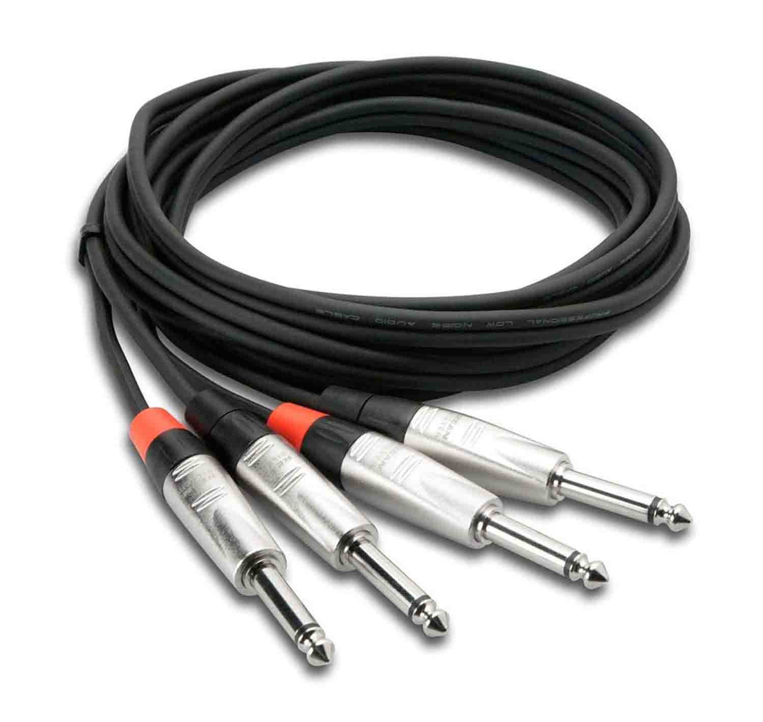 Hosa HPP-003X2 Pro Dual Cable 1/4-Inch TS - Same 3 Ft - Hollywood DJ