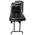 Odyssey FZGS1116WDLX Deluxe 11U Top Slanted 16U Bottom Vertical Pro Combo Rack with Casters, Side Table, and Glide Platform - Hollywood DJ