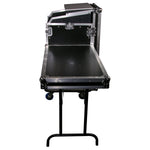 Open Box: Odyssey FZGS1116WDLX Deluxe 11U Top Slanted 16U Bottom Vertical Pro Combo Rack with Casters, Side Table, and Glide Platform - Hollywood DJ