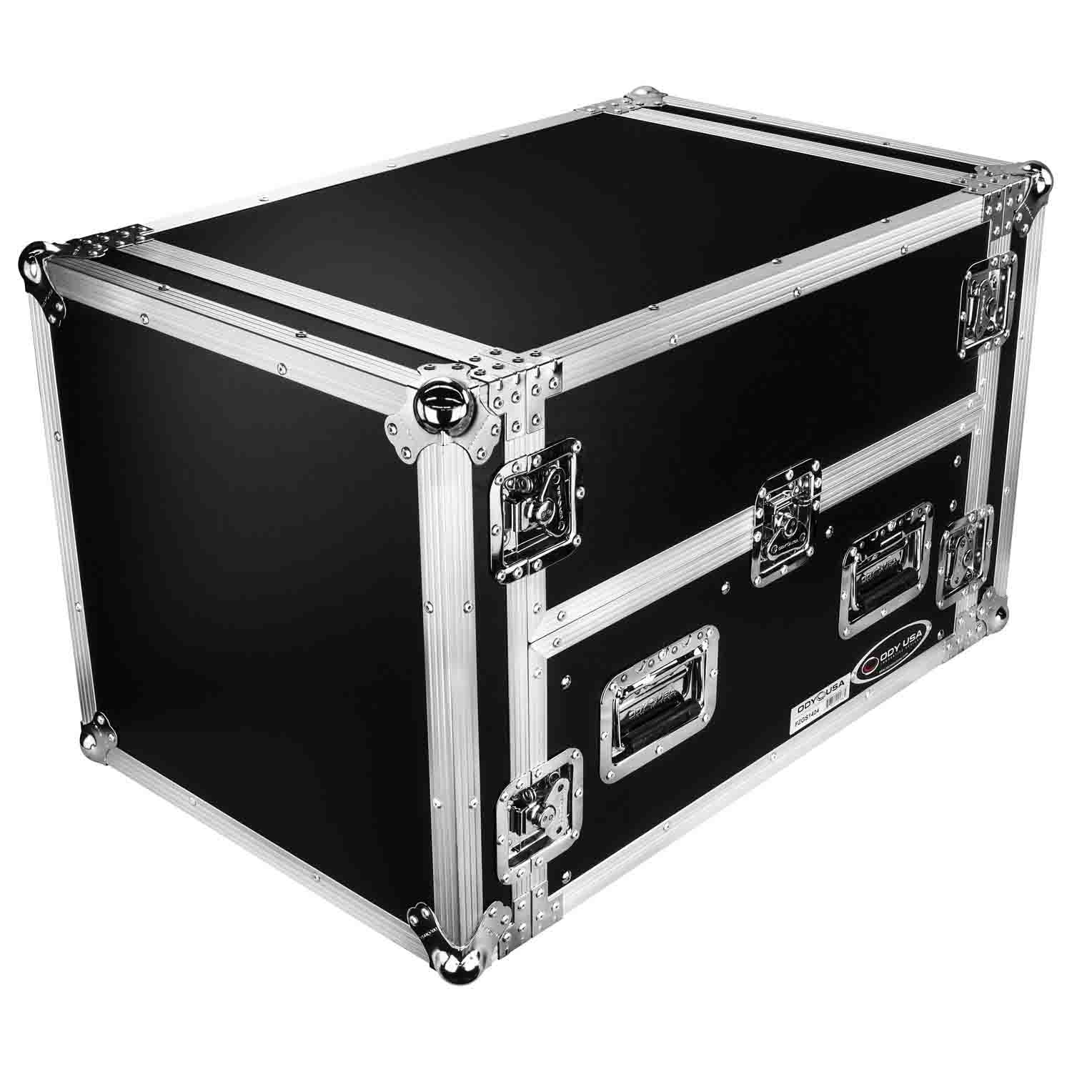 Odyssey FZGS1404, 14U Top Slanted 4U Bottom Vertical Pro Combo Rack Case with Glide Platform - Hollywood DJ