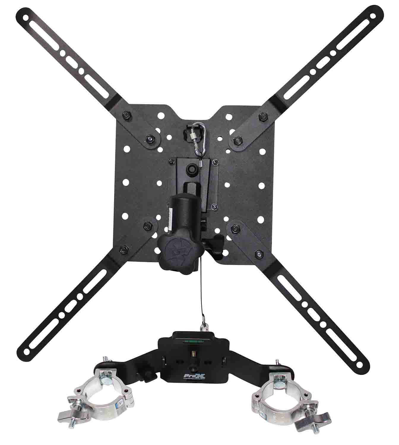 ProX XT-MEDIAMOUNT Universal 32" to 80" TV Bracket Clamp with Vesa Mount for F34 F32 and 12" Bolt Truss or Speaker Stands by ProX Cases