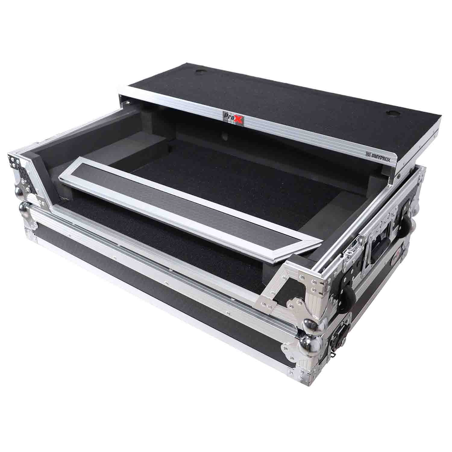 ProX XS-DDJREV7WLT DJ Flight Case for Pioneer DDJ-REV7 DJ Controller with Sliding Laptop Shelf and Wheels - Hollywood DJ