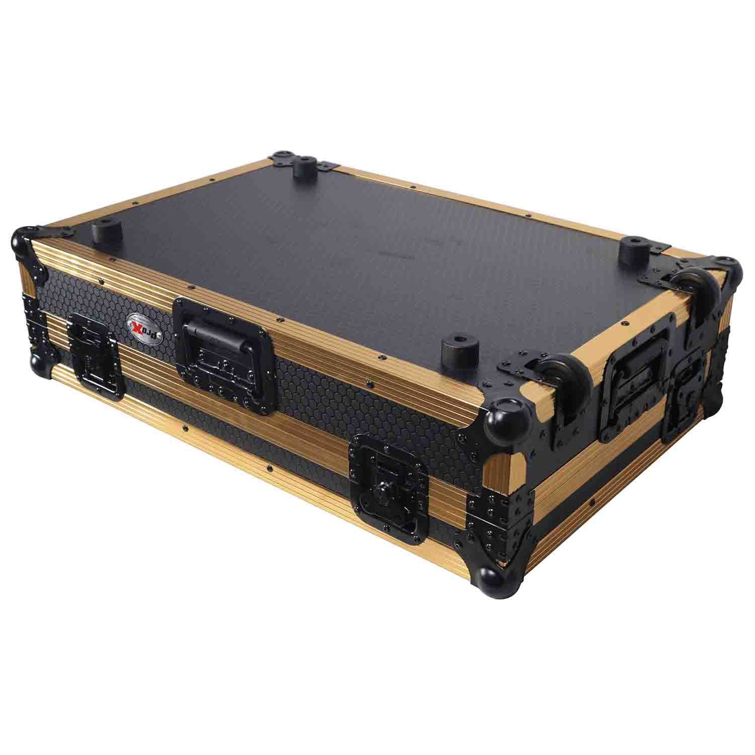 ProX XS-DDJ1000 W FGLD ATA Flight Style Road Case for PIONEER DDJ 1000 / SRT, DDJ-FLX6, and DDJ-SX3 DJ Controller Limited Edition - Gold - Hollywood DJ