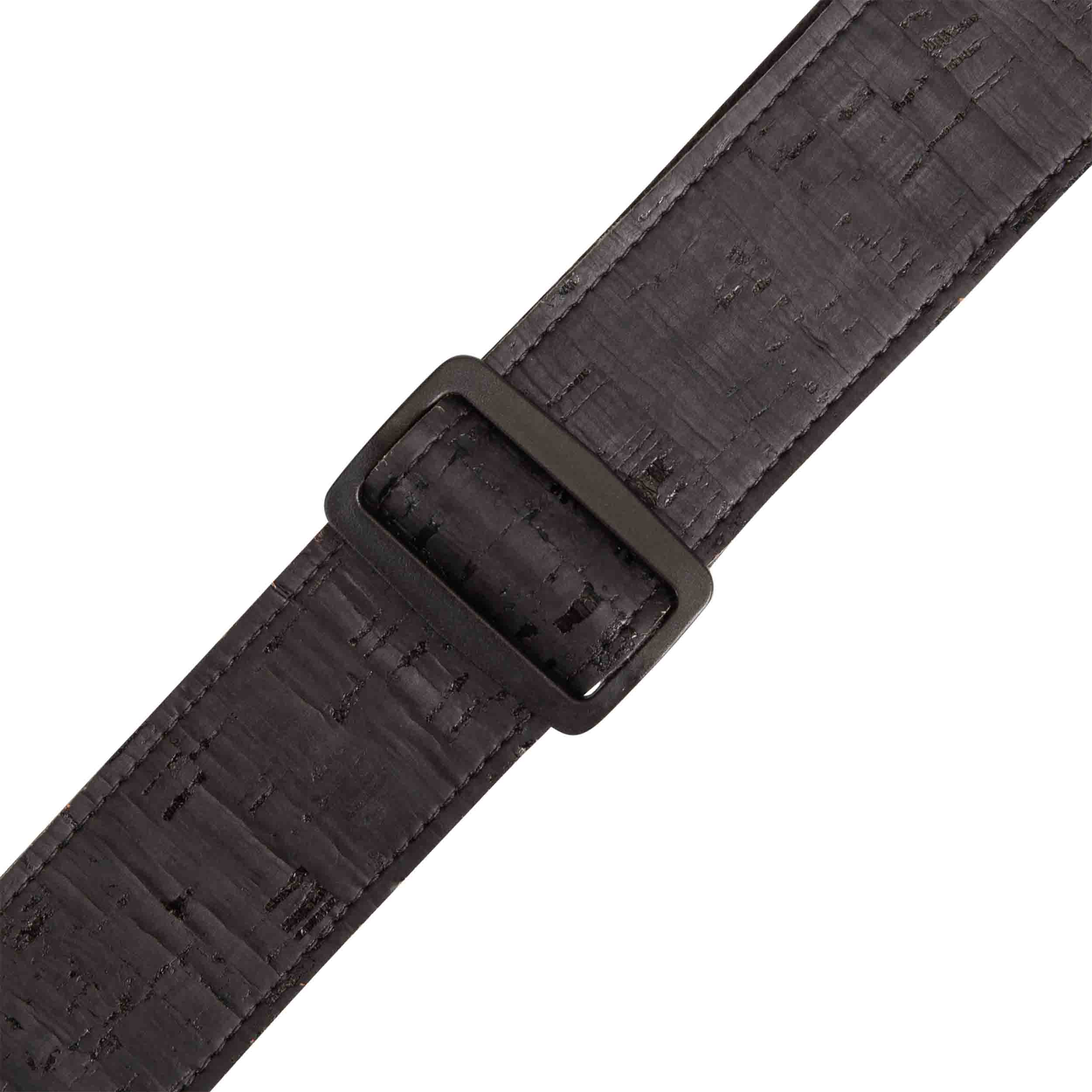 Levy's Leathers MX8-BLK 2-inch Cork Guitar Strap in Black on Black Cotton Webbing - Hollywood DJ