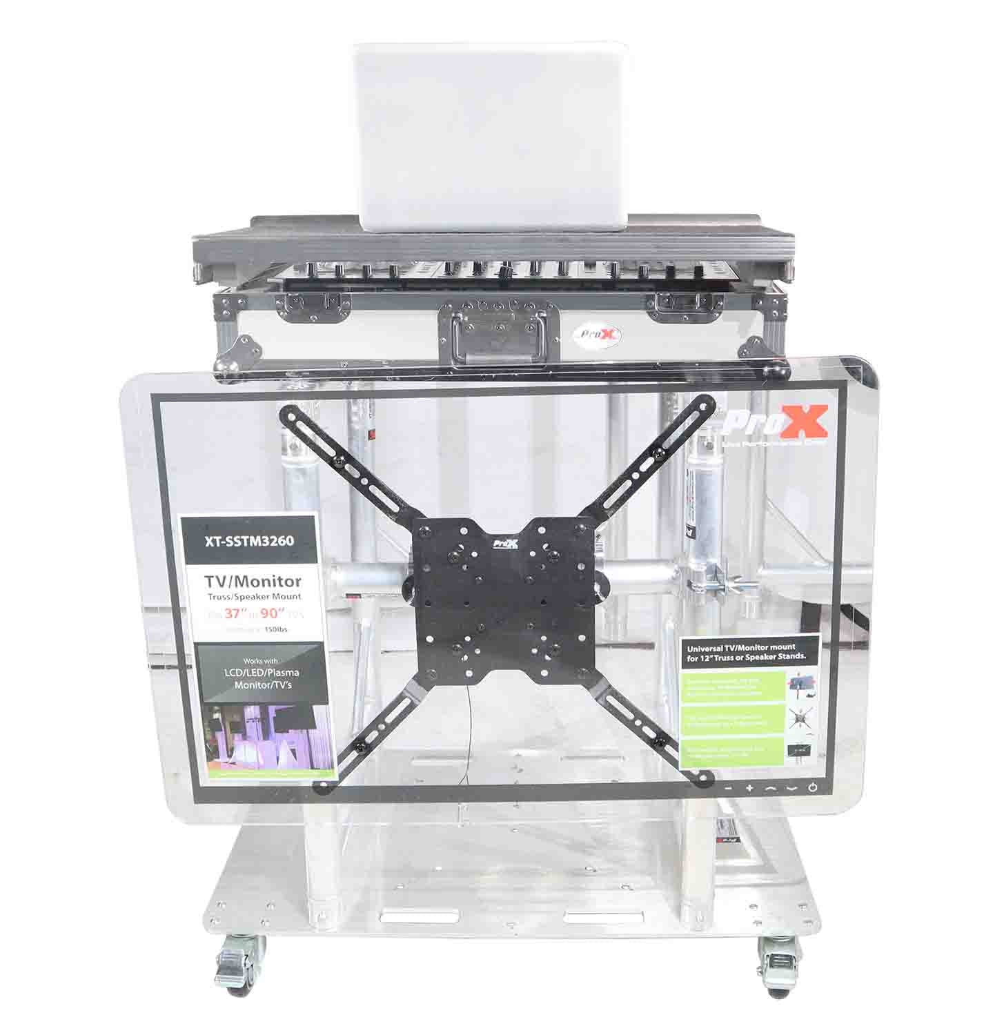 ProX XT-MMDJTV01, Modular Mobile Media DJ Station Booth for ProX XT-GRU Rapid Grid Modular System - Hollywood DJ