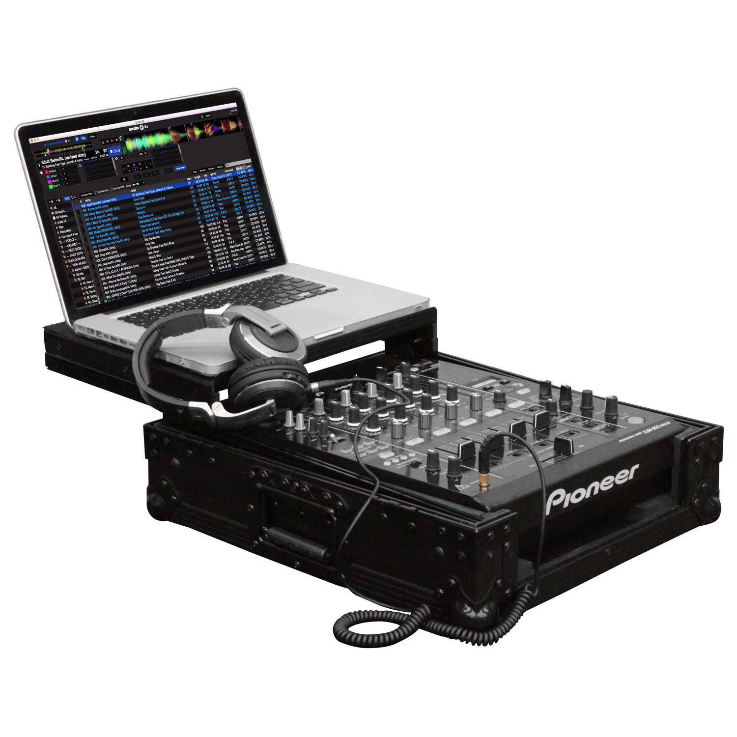 Odyssey FZGS12RANE64BL Rane Sixty-Four 12″ Mixer Flight Case with Glide Platform - Black - Hollywood DJ