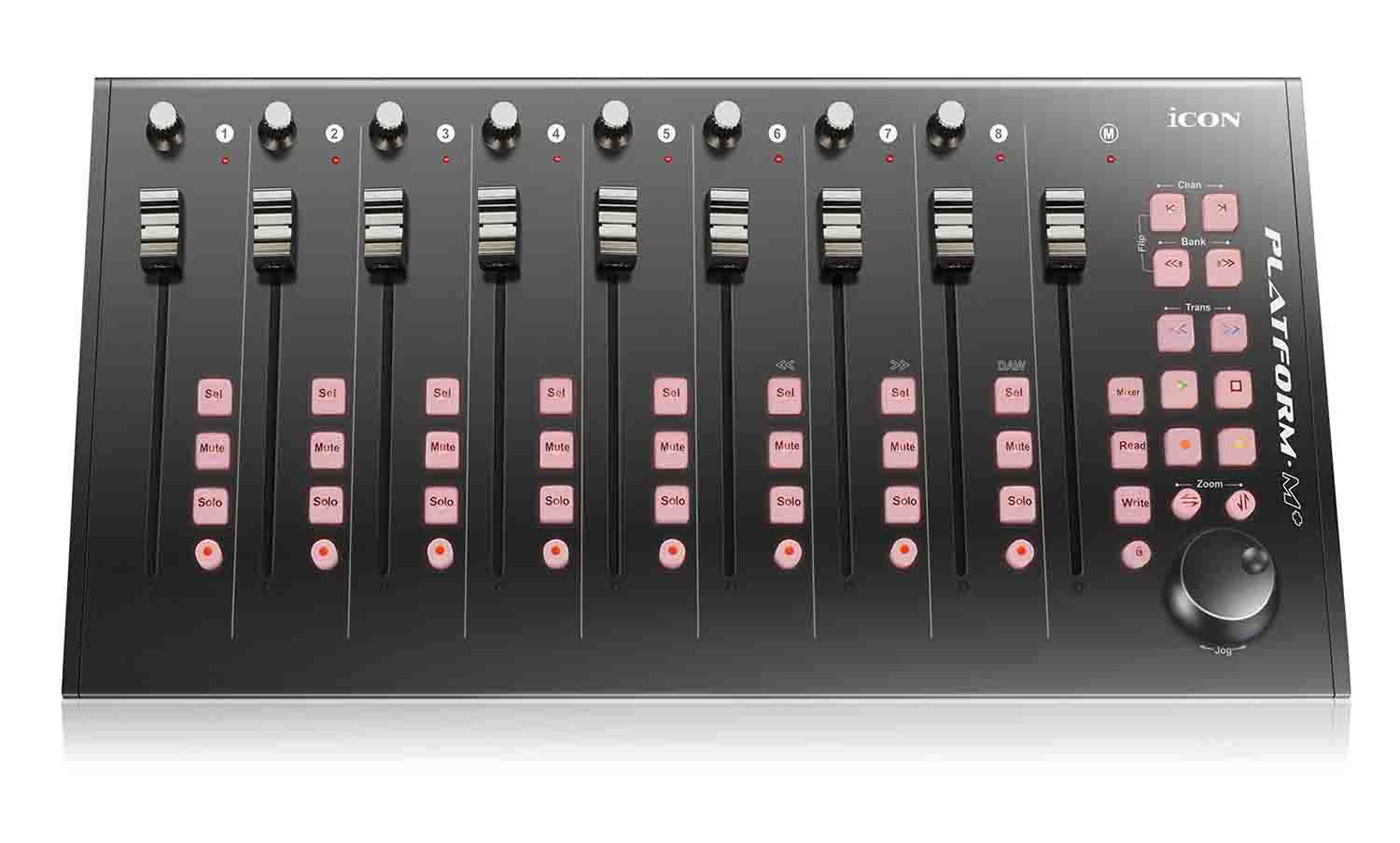 Icon Pro Audio PLATFORM M+ With 9 Motorized Faders Desktop DAW Controller - Hollywood DJ