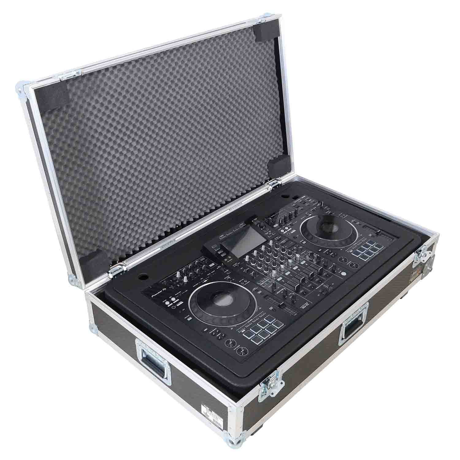 ProX XZF-DJCTBLCASE Control Tower DJ Stand with Laptop Arm, Travel Hard Cases - Black Finish - Hollywood DJ