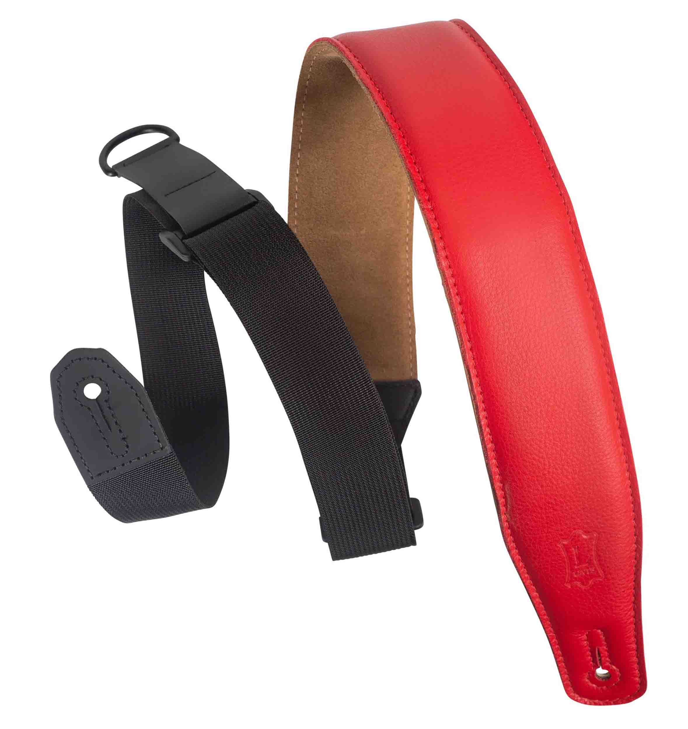 Levy's Leathers MRHGS-RED 2.5-inch Right Height Garment Leather Guitar Strap - Red - Hollywood DJ