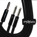 Prox XC-SYP10 Unbalanced TRS-M Stereo to Dual TS High Performance Audio Y Cable - 10 Feet - Hollywood DJ