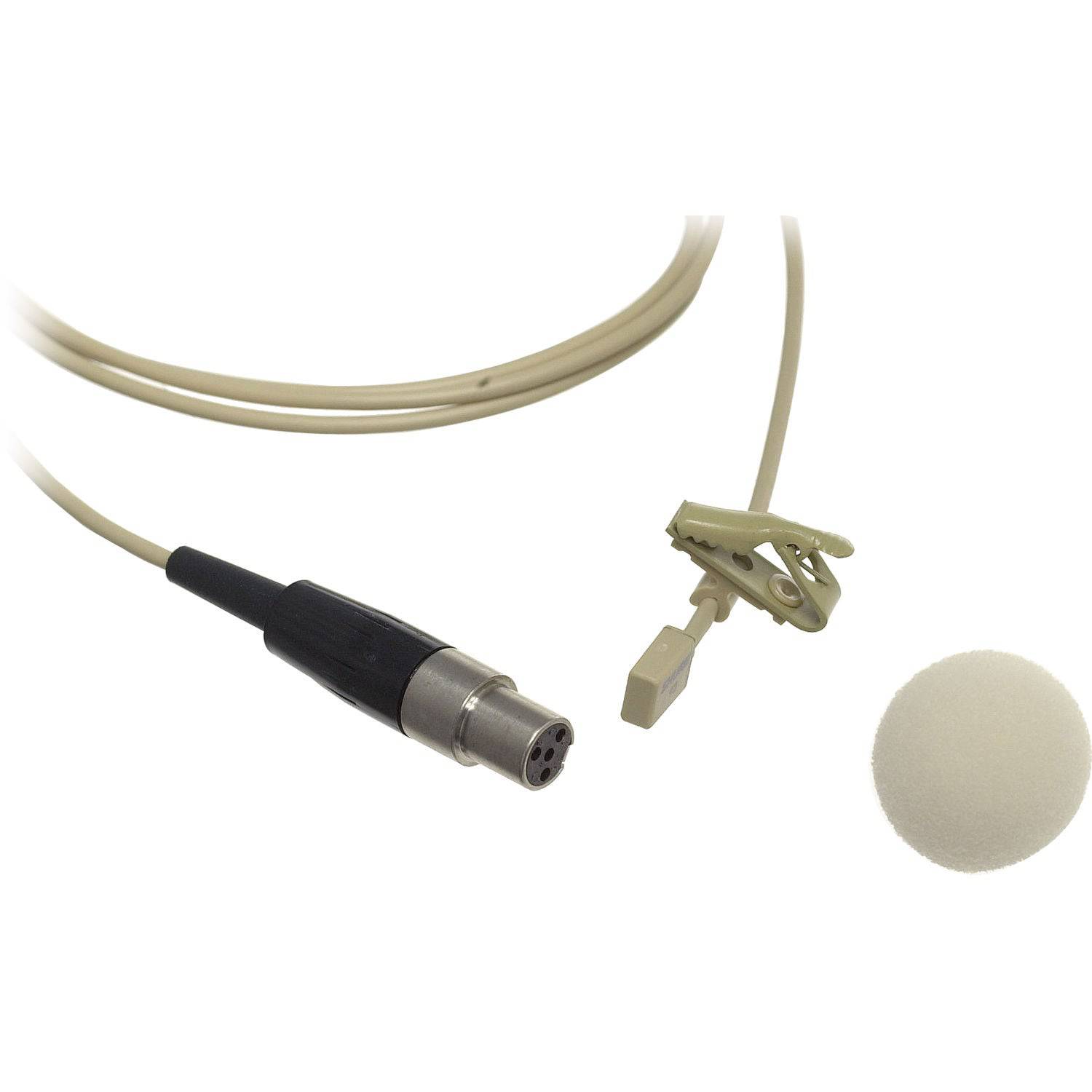 Shure WL93T Miniature Lavalier Microphone with 4 Feet Cable and TA4F Connector - TAN - Hollywood DJ