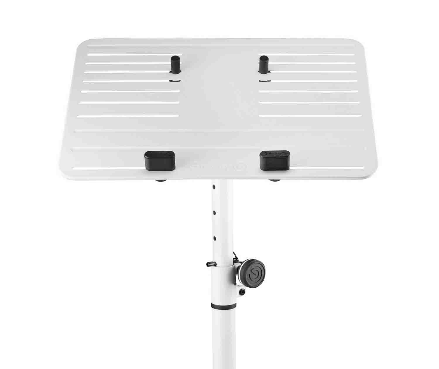 B-Stock: Gravity LTS T 02 W, Universal Laptop Stand with Adjustable Holding Pins and Steel Base - White - Hollywood DJ