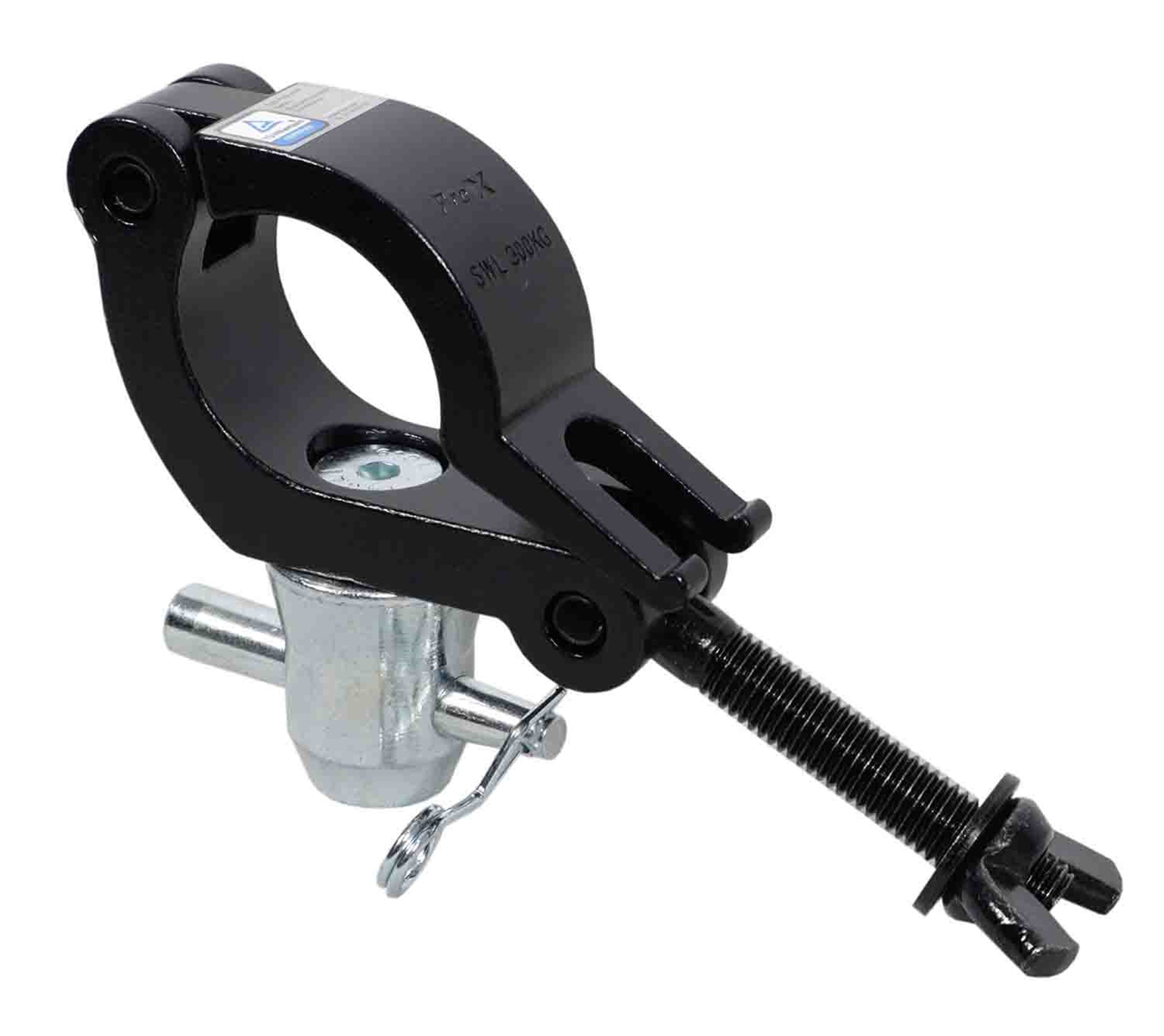 ProX T-C15-BLK Side Entry Clamp with Reversed Elbow and Half Coupler for 2 Inch Tube Trussing - Black - Hollywood DJ