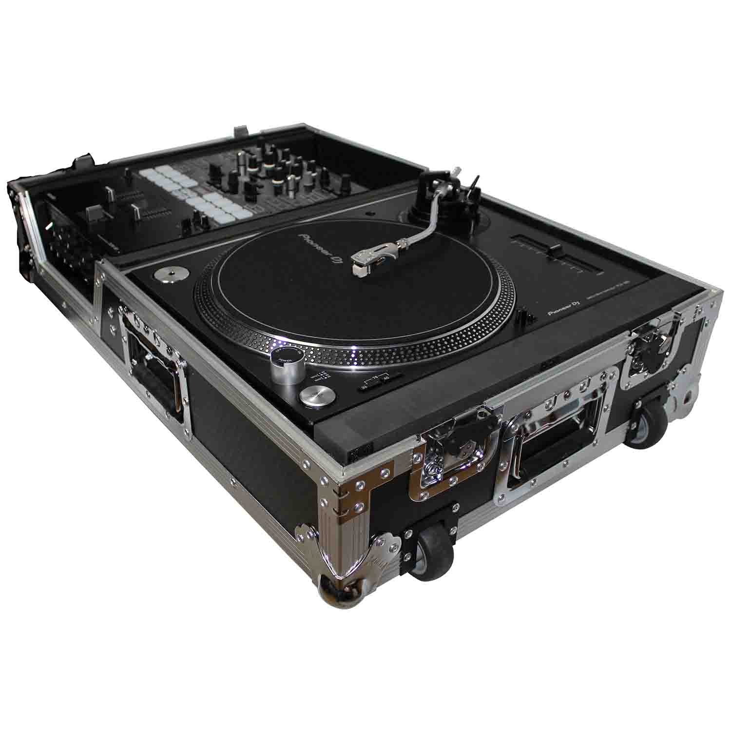 ProX XS-TMC1012W DJ Flight Case For Single Turntable In Battle Mode and 10 Inch or 12 Inch Mixer - Hollywood DJ