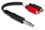 Hosa YPR-102 Stereo Breakout Cable, 1/4 in TRS to Dual RCAF - Hollywood DJ