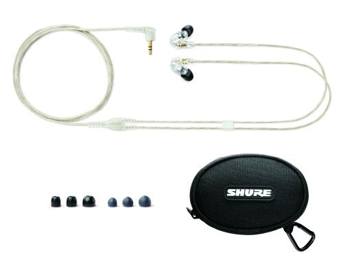 Shure SE215-CL Sound Isolating Earphones In-ear Monitors with Detachable Kevlar Reinforced Cables and Accessories Kit Clear | Open Box - Hollywood DJ