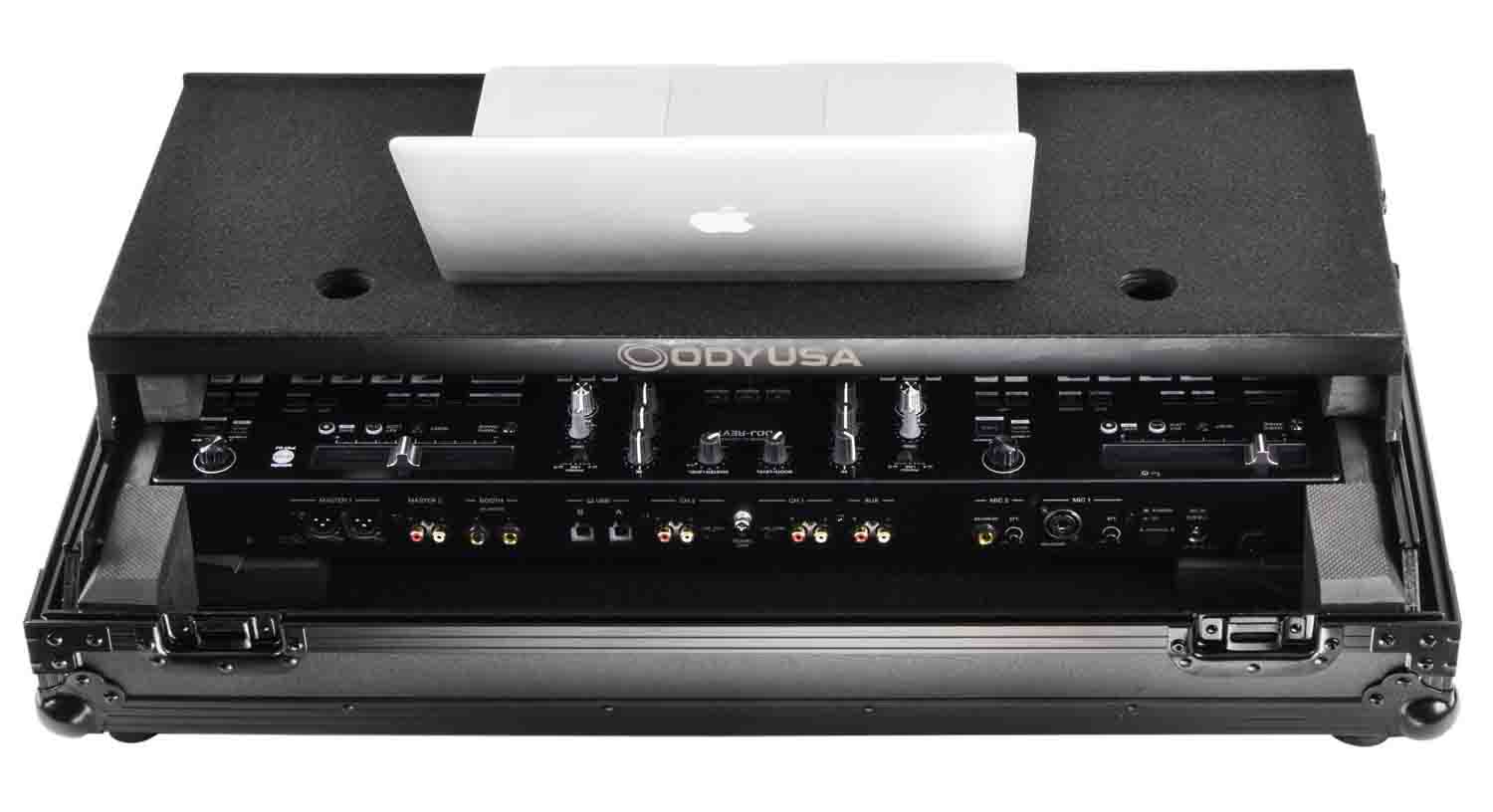 Odyssey FZGSDDJREV7WBL Glide Style Flight Case for Pioneer DDJ-REV7 Controller with Wheels and Laptop Platform - Black - Hollywood DJ