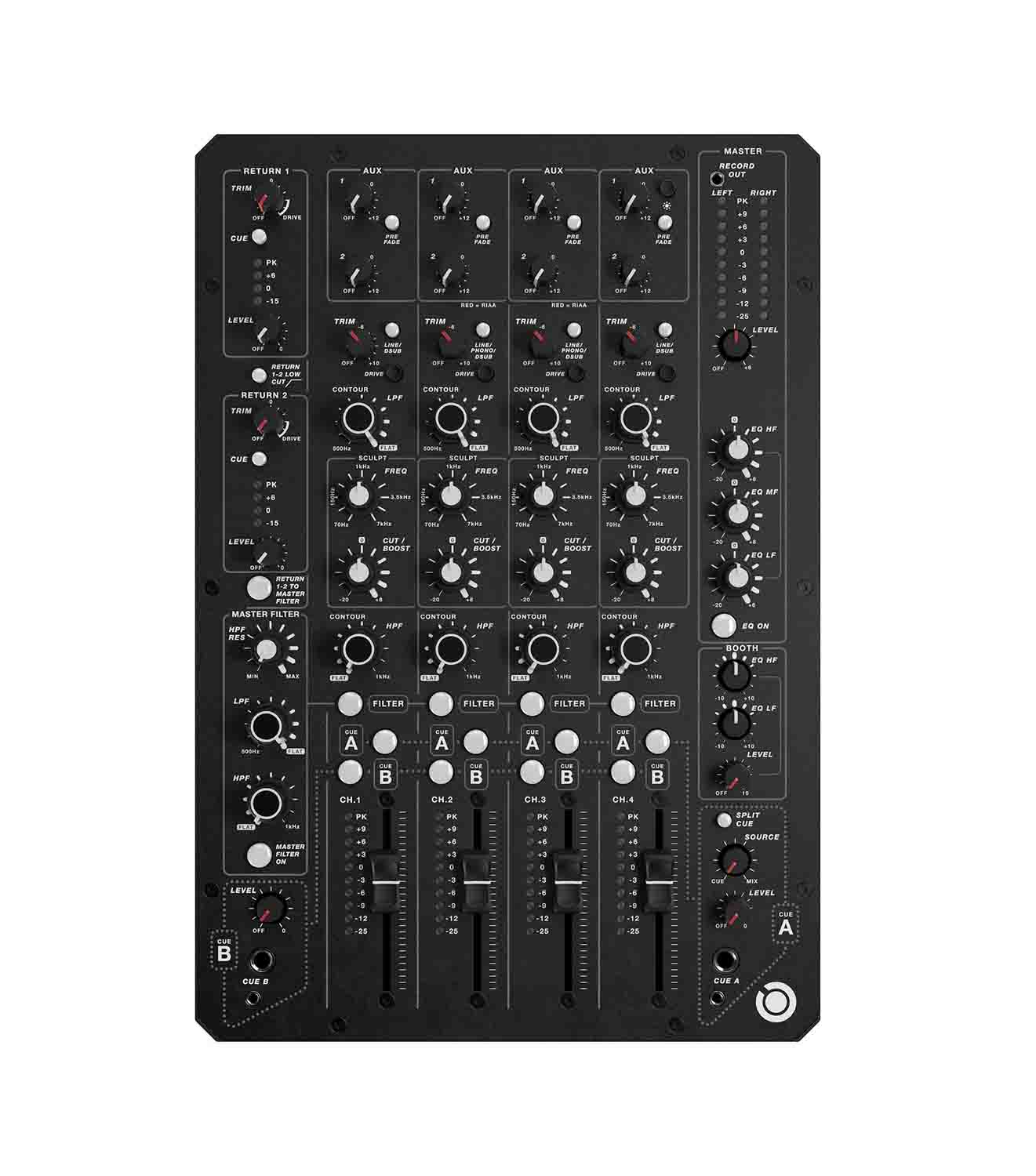 PLAYdifferently MODEL 1.4 Premium Ultracompact 4 Channel Analog DJ Mixer - Hollywood DJ