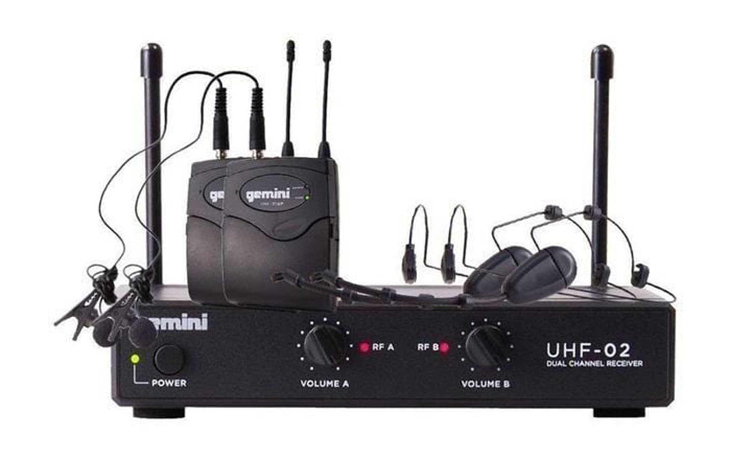 Gemini Sound UHF-02HL-S34 Wireless Microphone System - Frequency: S34 533.7+537.2 - Hollywood DJ