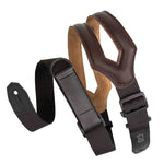 Levy's Leathers MRHSS-DBR 3-inch Right Height Ergonomic Garment Leather Guitar Strap - Dark Brown - Hollywood DJ