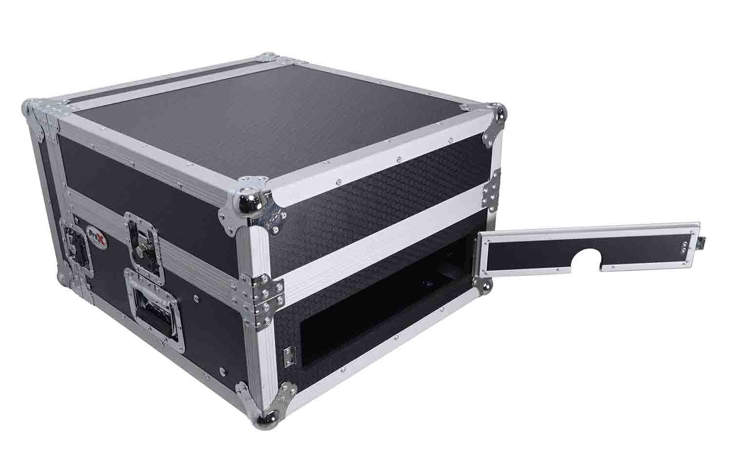 ProX T-4MR-LT--MK2, 4U Rack x 10U Top Mixer DJ Combo Flight Case with Laptop Shelf - Hollywood DJ