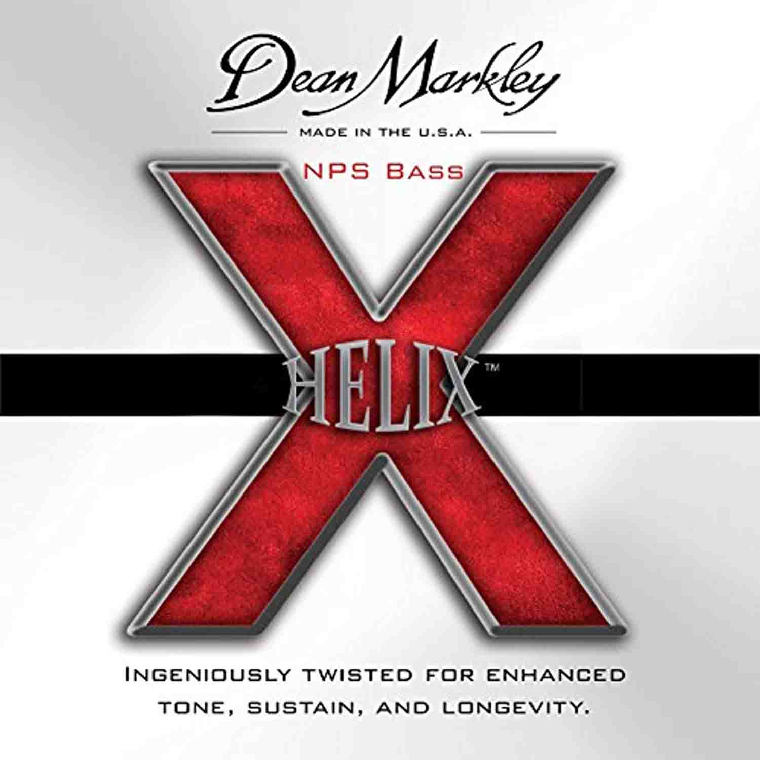 Dean Markley DM-2612 Helix NPS Bass Guitar Strings (50-105 Gauge, 4-String Set) - Hollywood DJ
