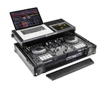 Odyssey FZGSPIDDJ8001BL Black Pioneer DDJ-800 Flight Case with Bottom 1U Rack Space and Glide Platform - Hollywood DJ