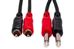 Hosa Stereo Interconnect Cable Dual 1/4-inch TS Male to Dual RCA Male - Hollywood DJ