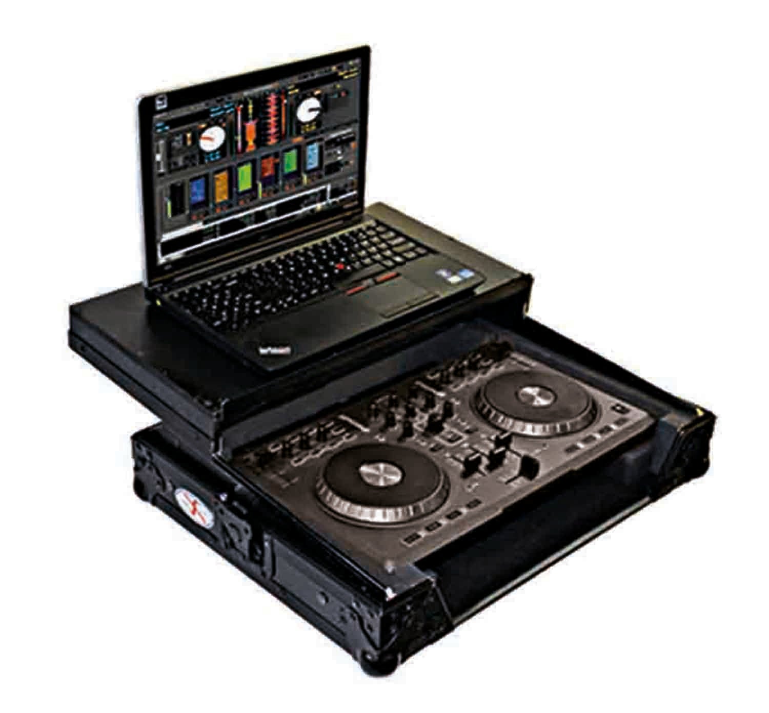 ProX XS-MIXTRACKLTBL, DJ Flight Case with Laptop Shelf For Numark Mixtrack Controller - Black - Hollywood DJ