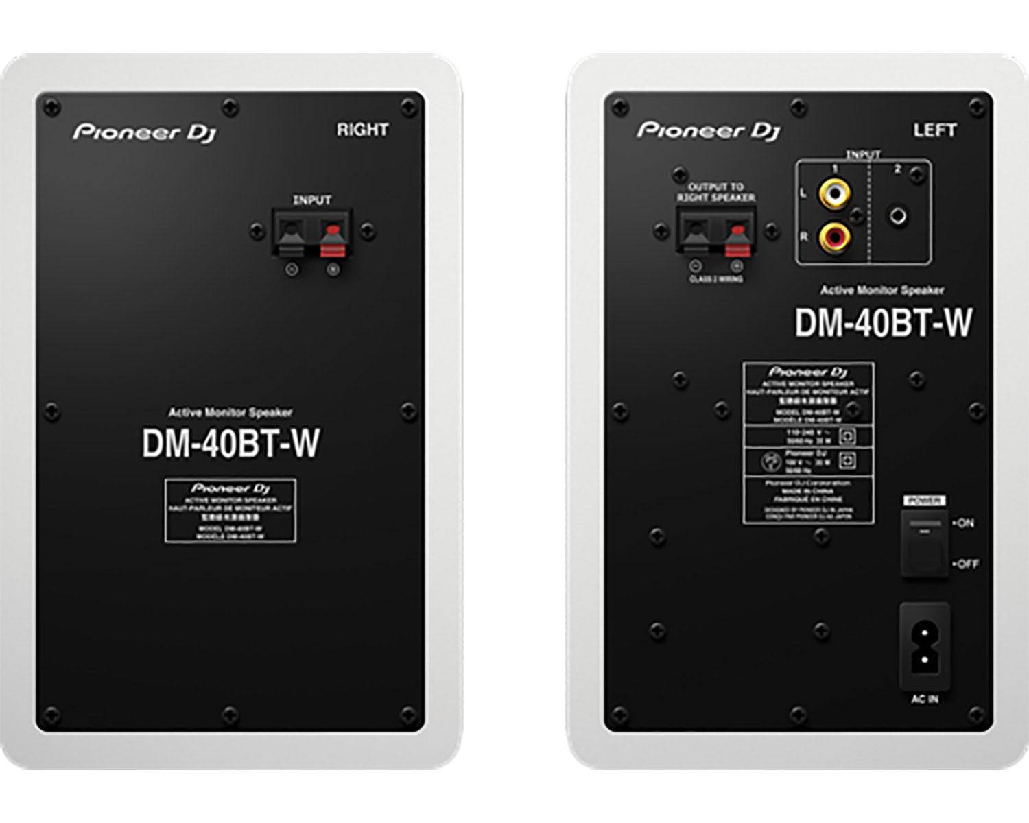 Pioneer DJ DM-40BT-W, 4-Inch Desktop Monitor Speakers With Wireless Bluetooth Control - Hollywood DJ