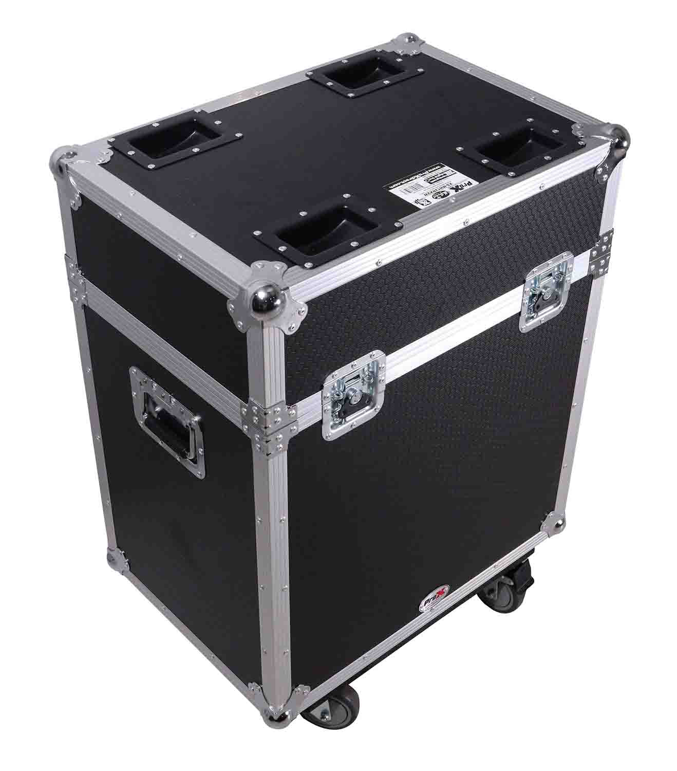 ProX XS-MH12RX2W Moving Head Lighting Road Case for ADJ Hydro Beam X12 Vizi Beam 12RX Fits 2 Units with 4 Inch Casters - Hollywood DJ