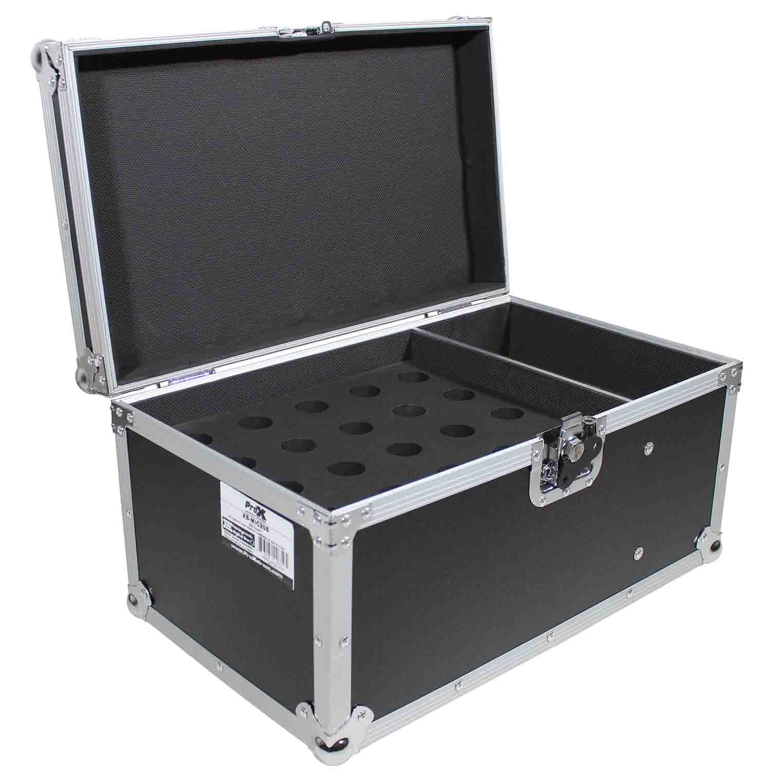 ProX XS-MIC20S Microphone Case Holds 20 Handhelds with Side Storage - Hollywood DJ