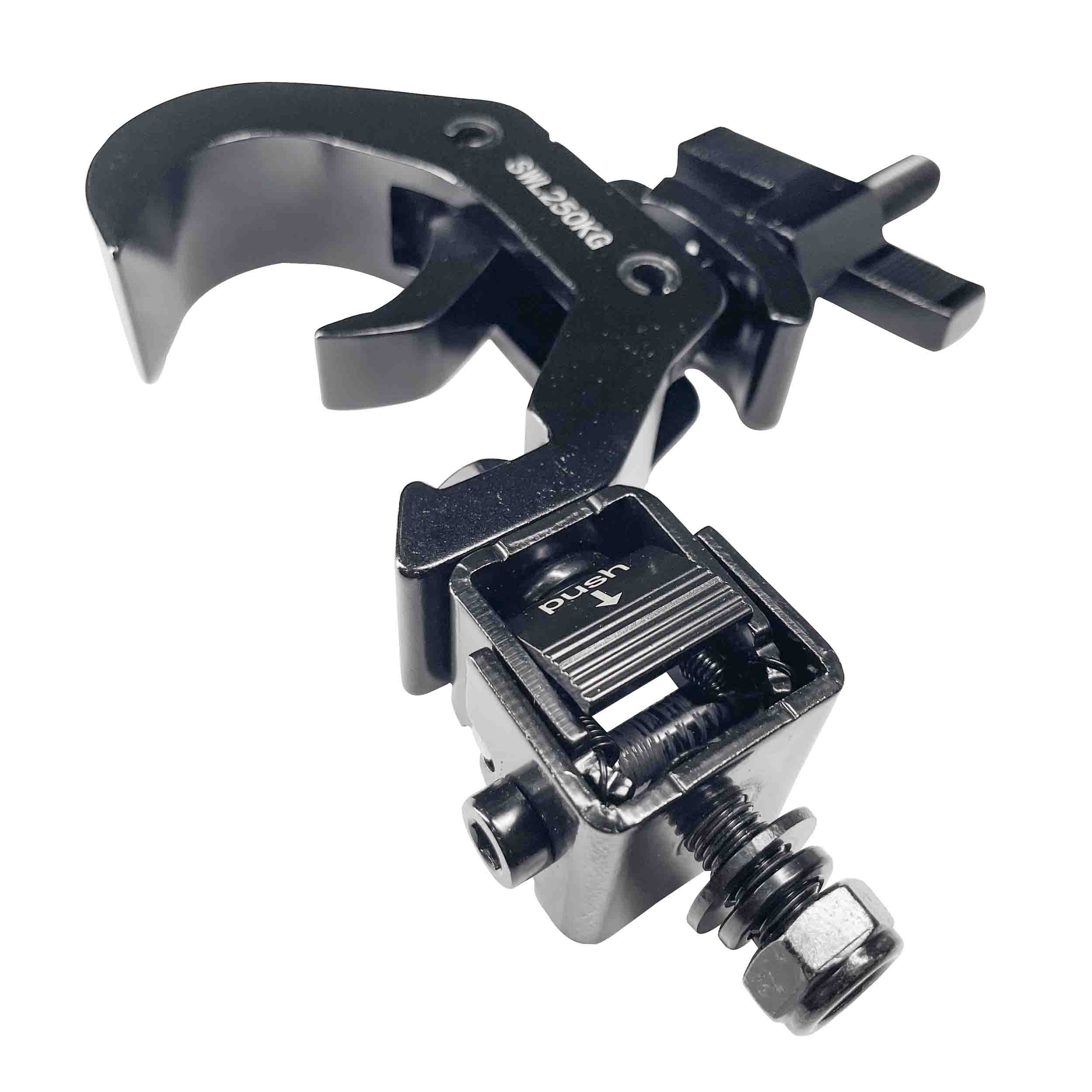 ProX T-QFC12X4, 4 Set Quick 90º Folding Clamp Adapters with T-C12 Truss Clamp 2 in Diameter - Black Finish - Hollywood DJ