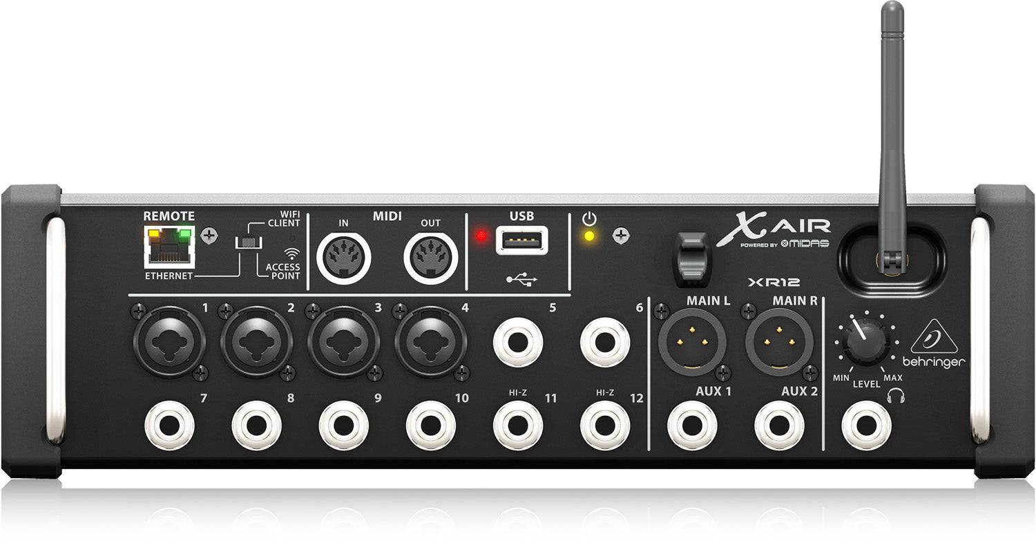 Behringer X Air XR12, 12-Input Digital Mixer For Ipad AndAndroid Tablets With 4 Programmable Midas Preamps, And USB Stereo Recorder - Open Box - Hollywood DJ