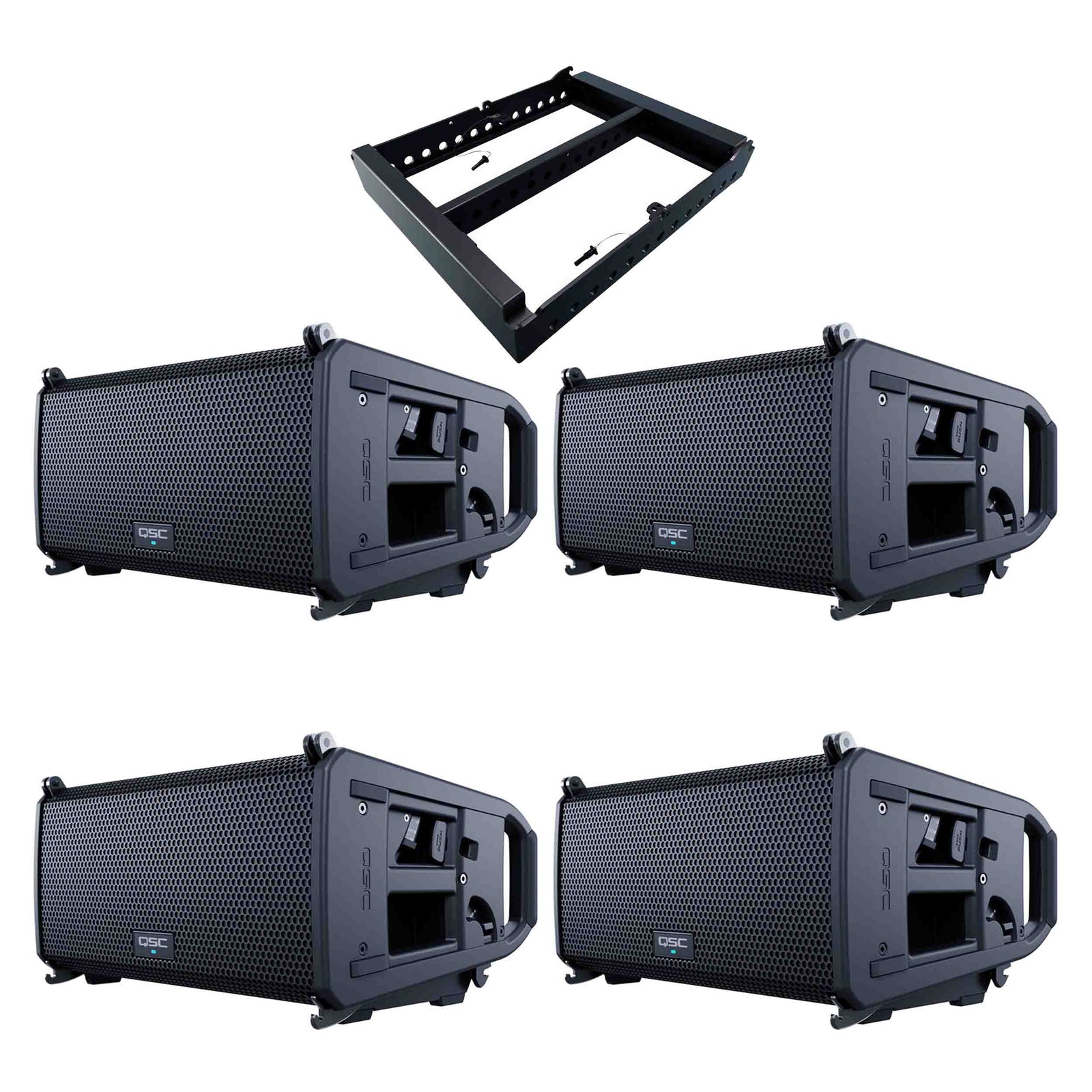 QSC LA108, 8" Powered Line Array Loudspeaker Package with Array Frame QSC