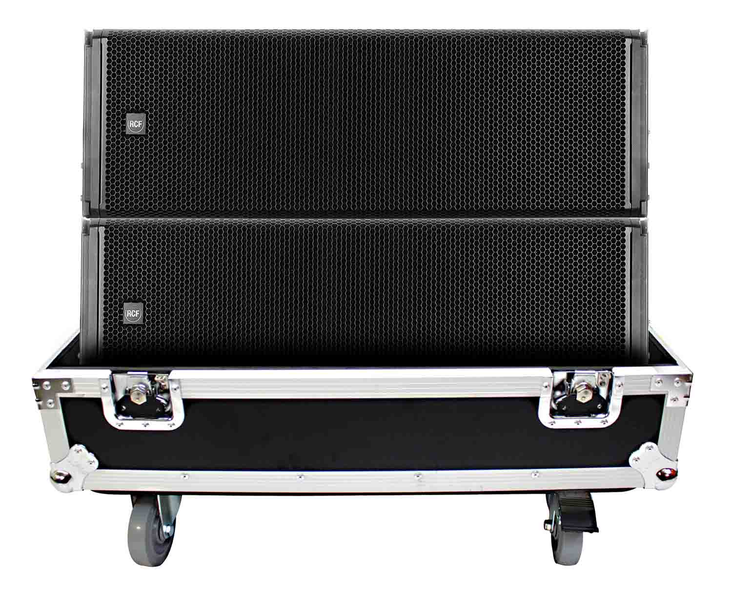 ProX X-RCF-HDL20ALAX2W, Dual Flight-Road Case for 2 RCF HDL 20-A Line Array Speakers W-Wheels - Hollywood DJ