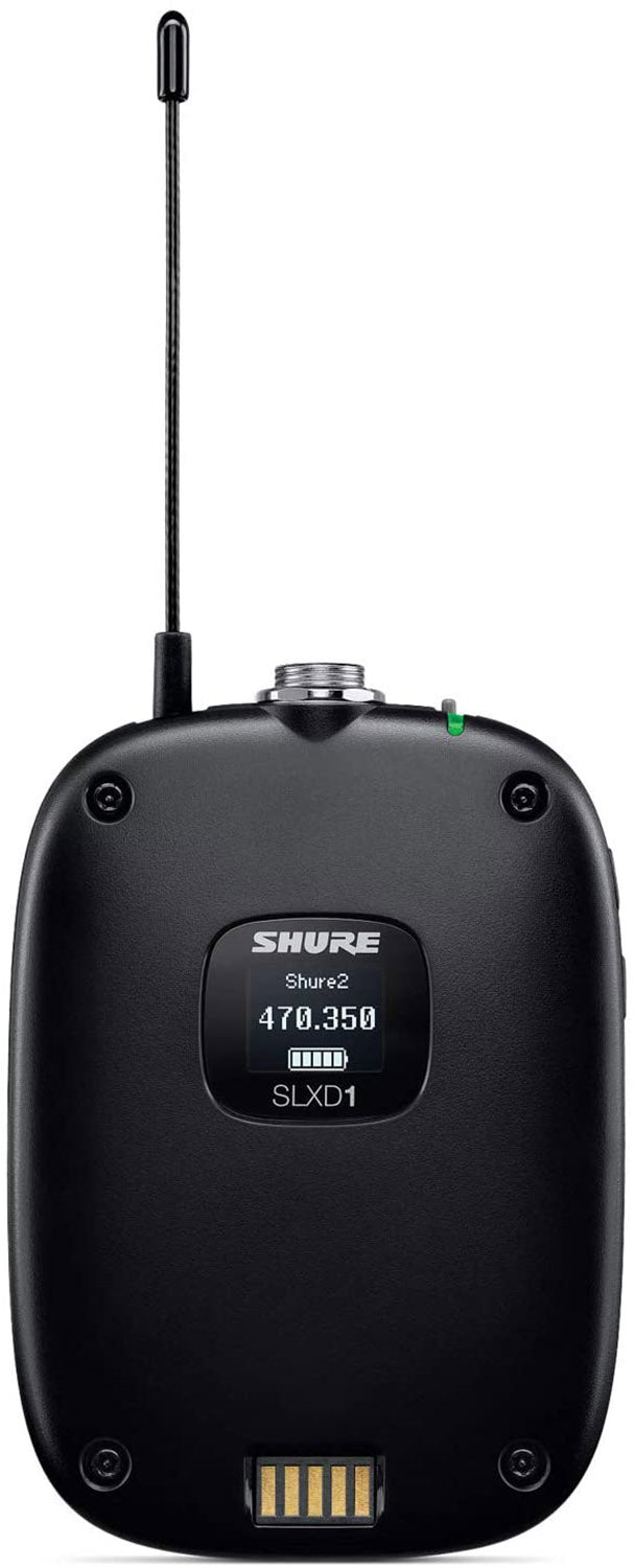 Shure SLXD14/93, Wireless System with SLXD1 Bodypack Transmitter and WL93 Lavalier Microphone by Shure