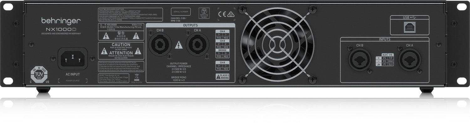 Behringer NX1000D, Ultra-Lightweight 1000-Watt Class-D Power Amplifier With DSP Control And Smartsense Loudspeaker Impedance Compensation - Hollywood DJ