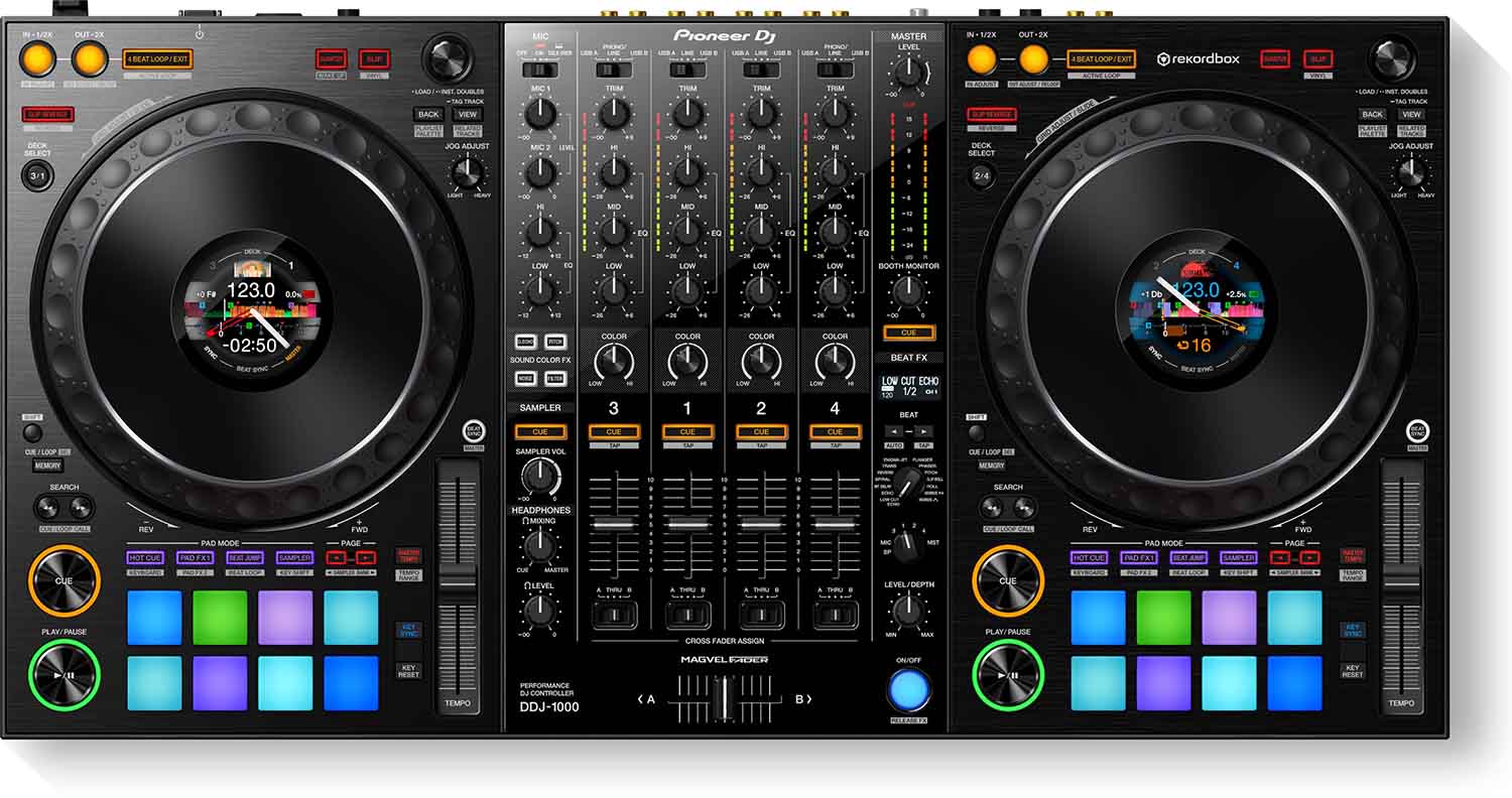 Magma DJ Package with MGA40982 Multi-Format DJ Workstation Case and Pioneer DJ DDJ-1000 DJ Controller - Hollywood DJ