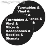 Sicmats DJ Turntable Slipmats 'ESSENTIALS' Slip Mat Set Sic Mats - Pair - Hollywood DJ