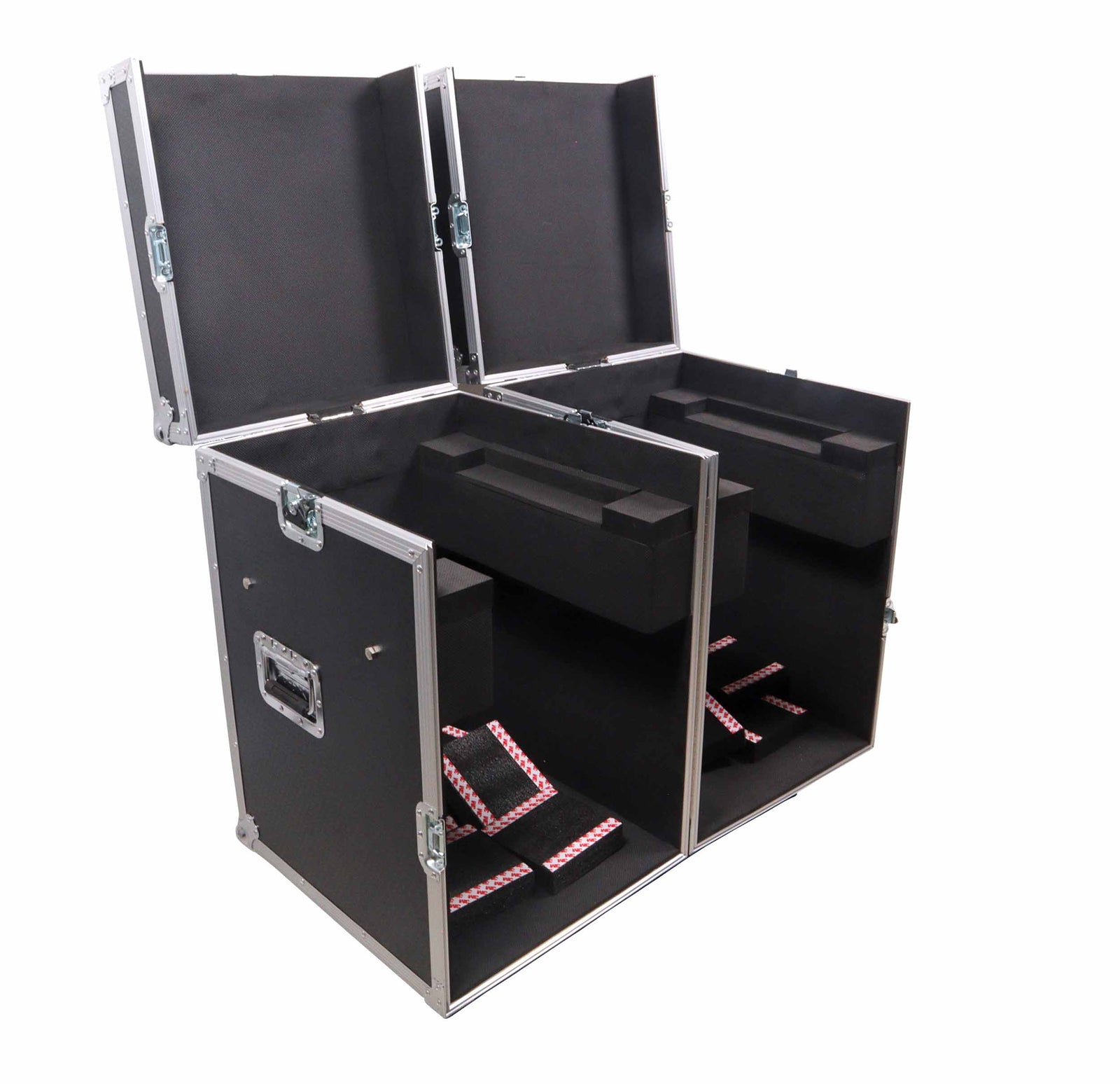 ProX XS-MH275X2W, ATA Flight Style Road Case for (2) Moving Head Lighting Fixtures with (6) 4-inch Casters by ProX