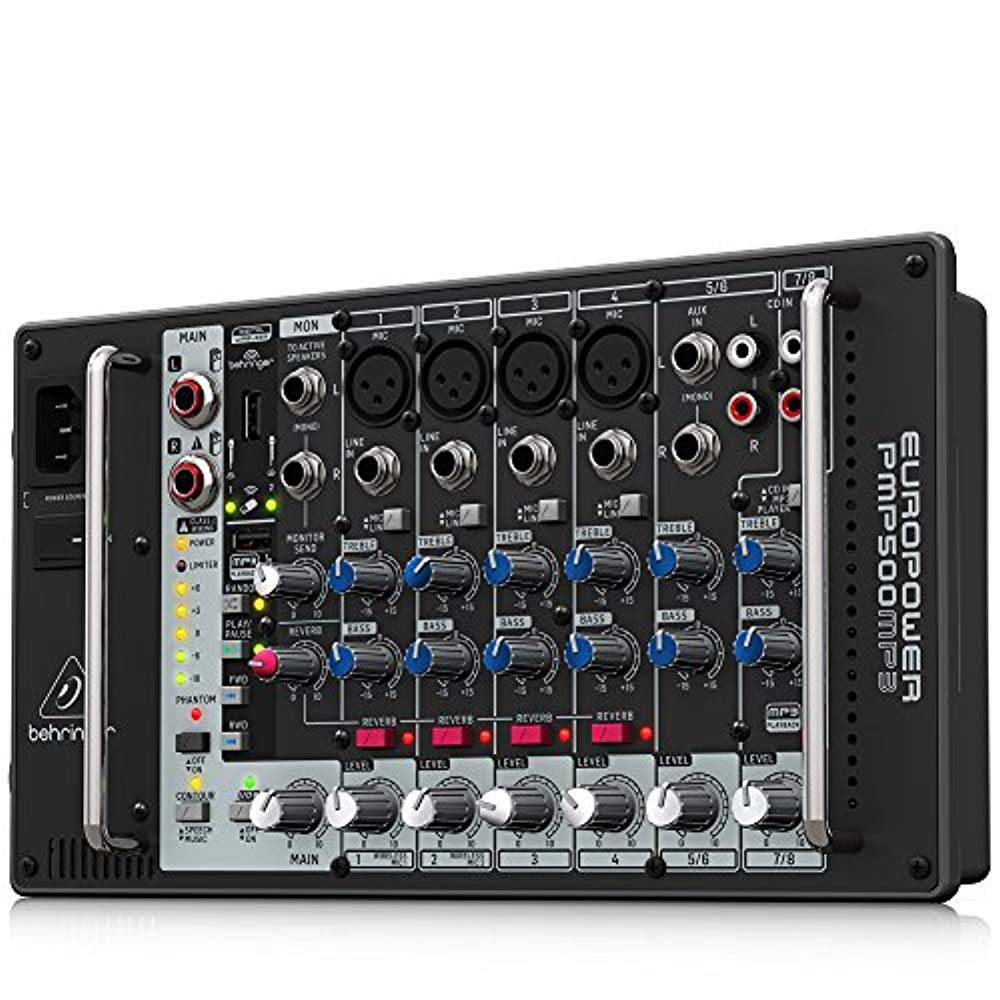 Behringer PMP500MP3, 500W 12-Channel Powered Mixer with MP3 Player - Hollywood DJ