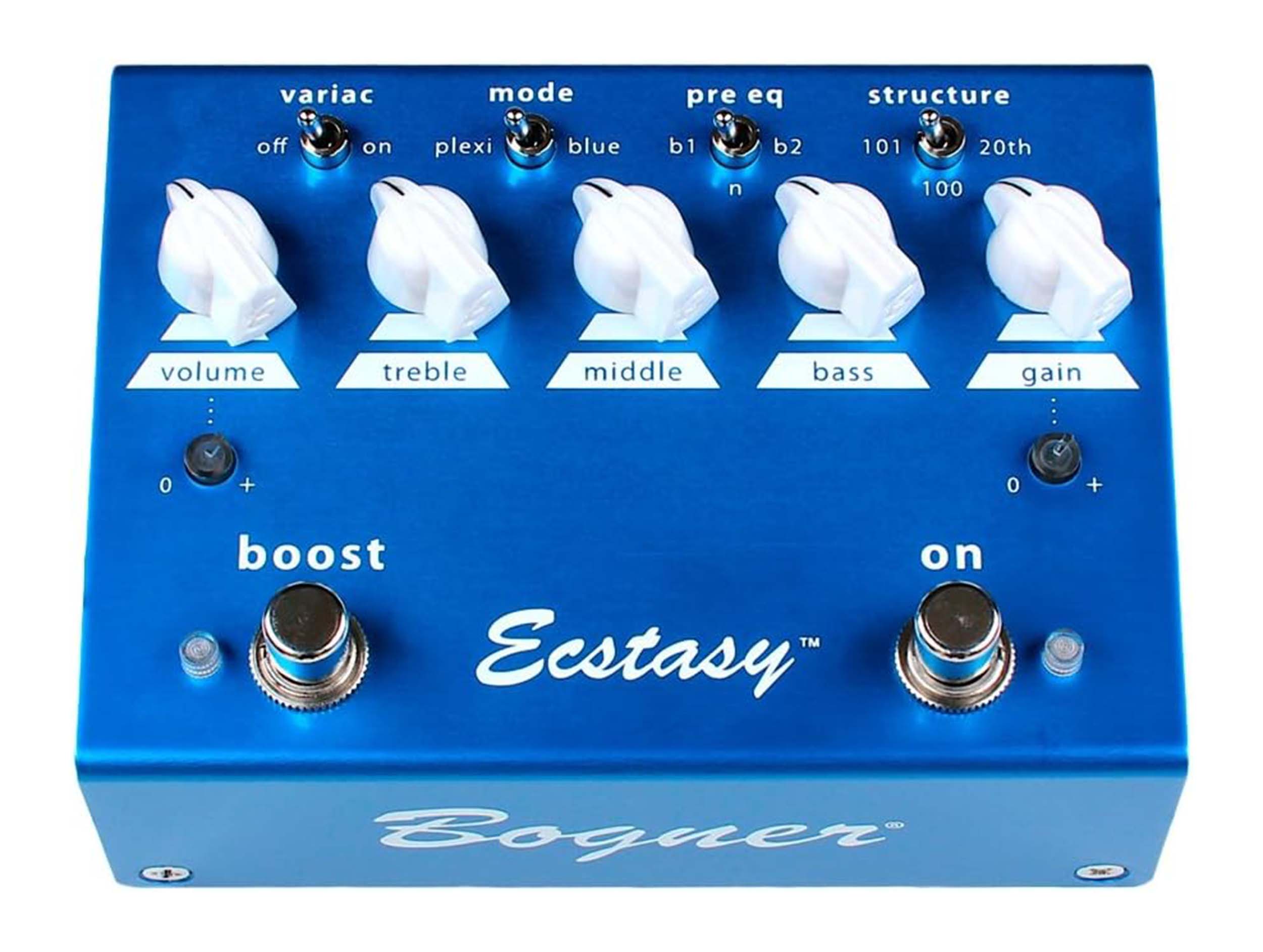 Bogner Ecstasy Overdrive/Boost Guitar Effects Pedal - Blue - Hollywood DJ