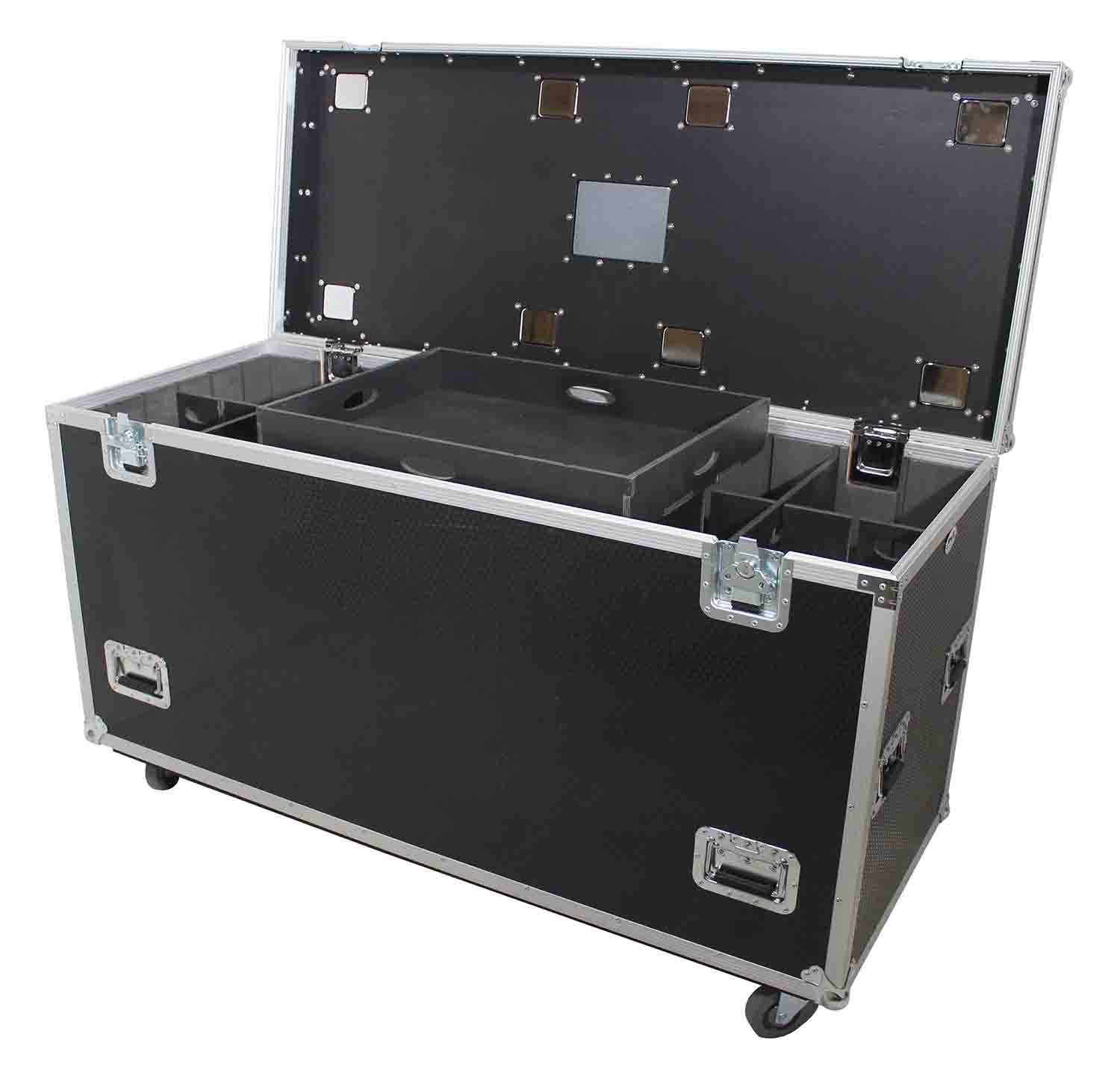 PROX XS-UTL246036W MK2 Heavy-Duty Truck Pack Utility Flight Case W-Divider and Tray Kit, W-4" Casters, 1/2 Inch Plywood - Hollywood DJ